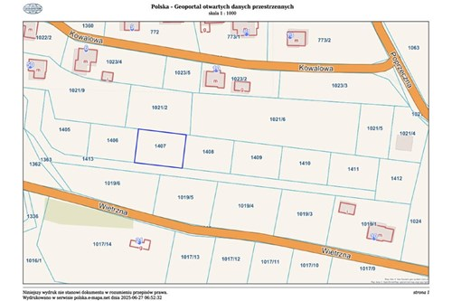 Mała działka budowlana Witkowice